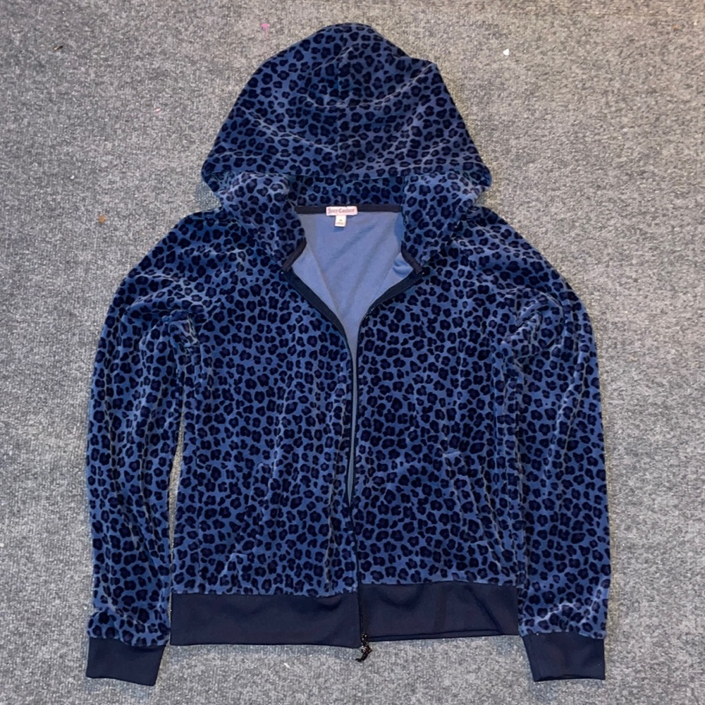 juicy couture blue leopard hoodie